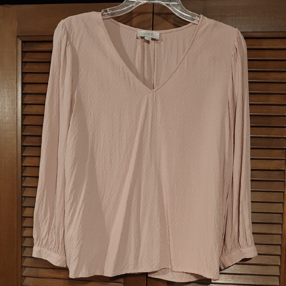 LOFT Blush Pink V-Neck Blouse